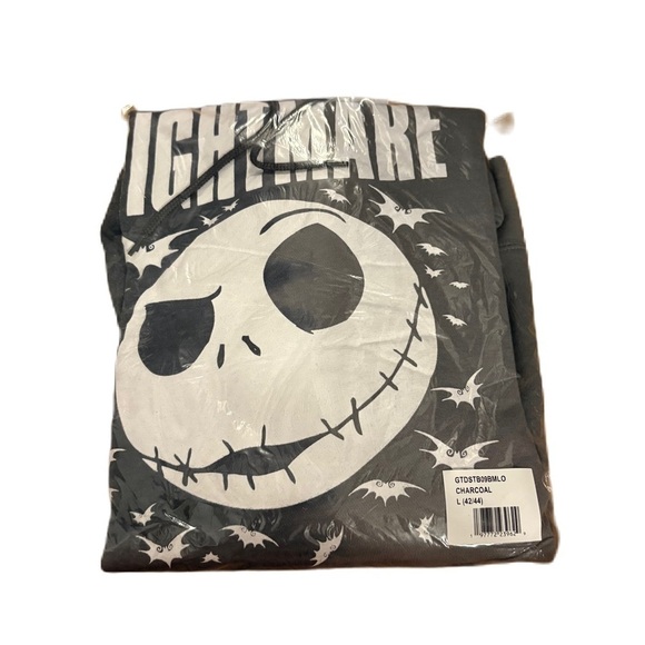 Nightmare Before Christmas Sweatshirt Large NEW Disney Black Tie Dye Hooded Men - Picture 4 of 6
